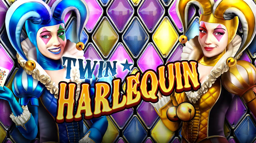 Twin Harlequin slot banner